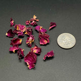 Organic Dried Rose Petals, Red, All-Natural and Edible