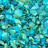 Rose Petals, Teal Dyed, Real Freeze Dried Bulk Budget Petals, 100 cups