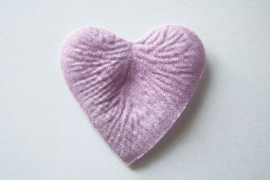Light Purple Heart Shaped Silk Rose Petals