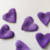 Purple Heart Shaped Silk Rose Petals