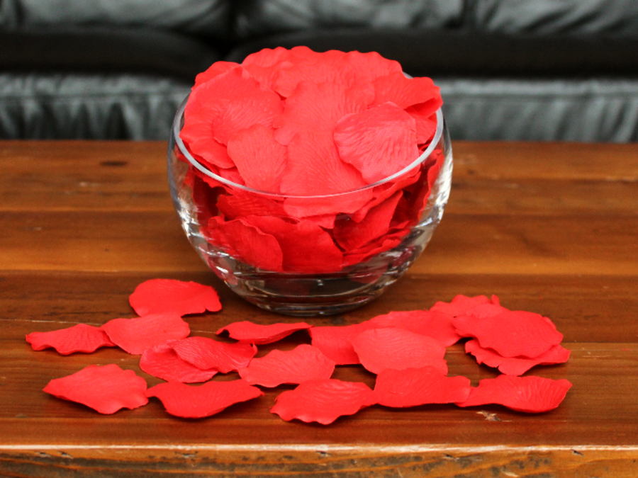 Fireball Silk Rose Petals, 100 petals