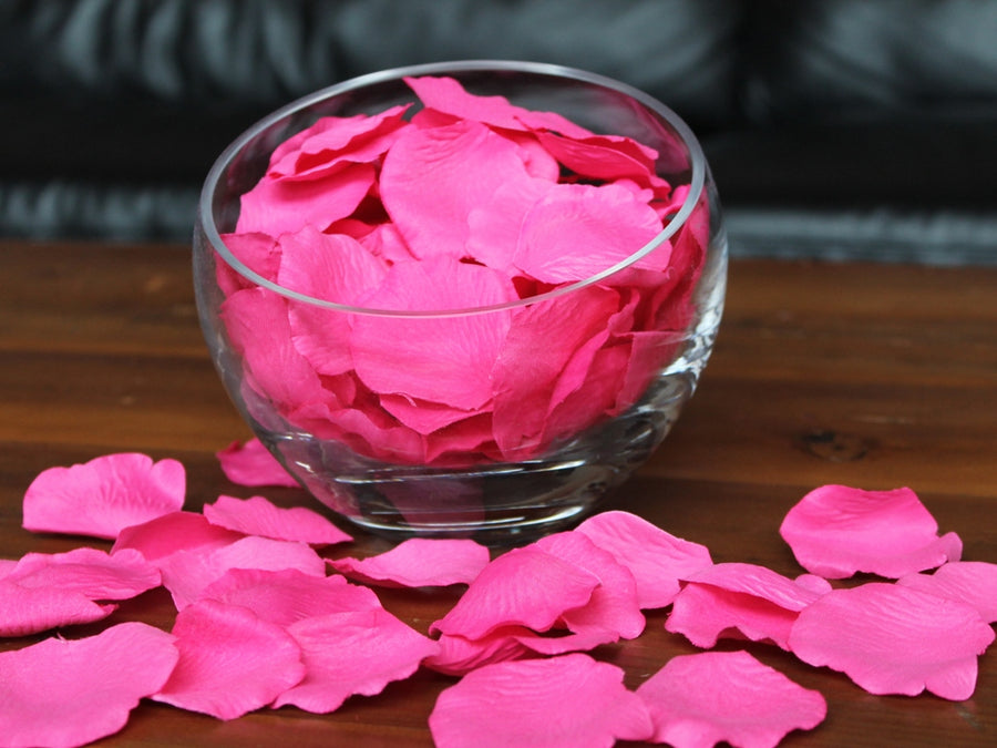 Hot Pink and Off-White Rose Petals (60 Count)