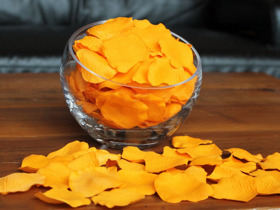 Orange Silk Rose Petals, 100 petals