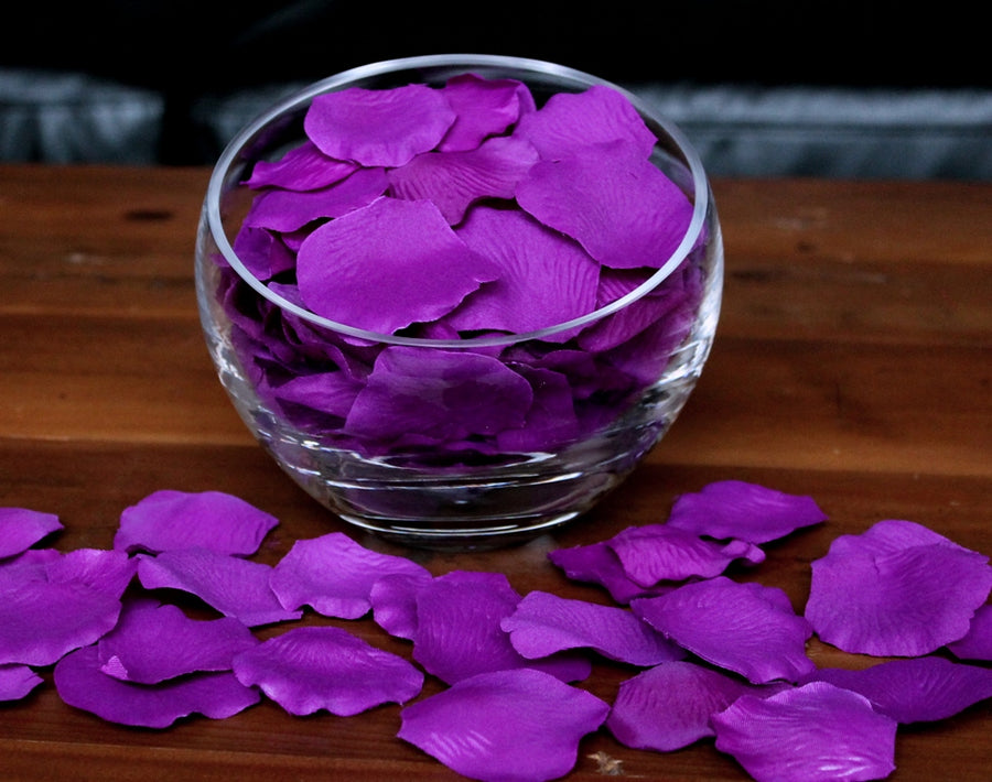 Violet Silk Rose Petals, Value Pack 1000 Petals