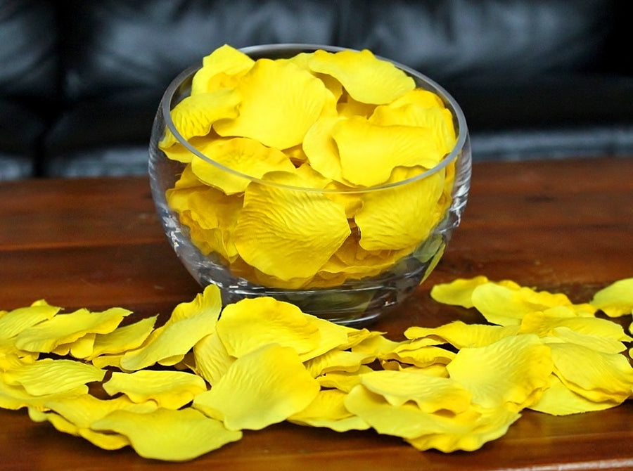 Yellow Silk Rose Petals, Value Pack 1000 Petals