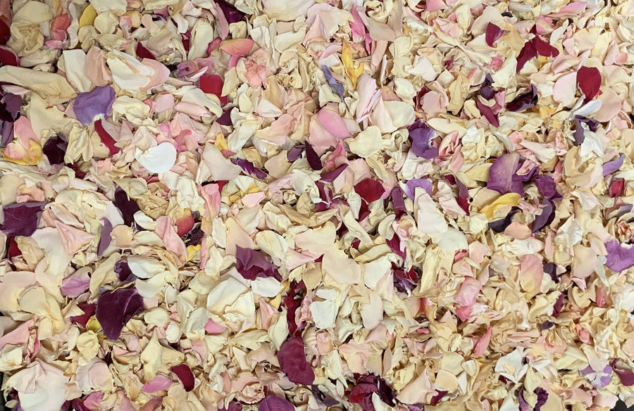 Rose Petal Confetti, Freeze Dried, 1 quart – Petal Garden, Inc.