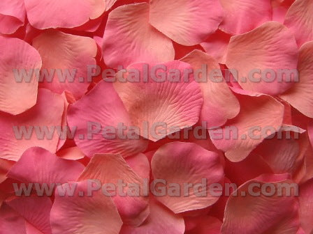 Floating Coral Silk Rose Petals, 100 petals