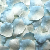 Ivory/Blue Silk Rose Petals, 100 petals