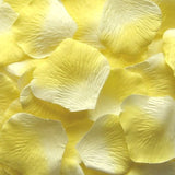 Ivory/Yellow Silk Rose Petals, 100 petals