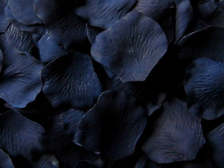 Navy Blue Silk Rose Petals, 100 petals