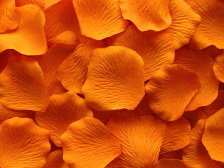 Orange Silk Rose Petals, 100 petals