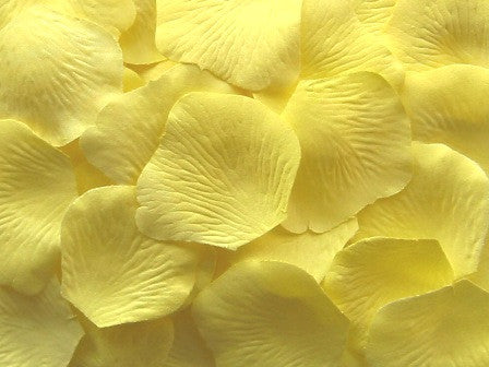 Pale Yellow Silk Rose Petals, Value Pack 1000 Petals