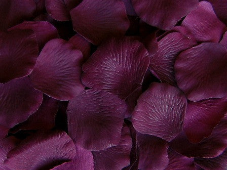 Plum Silk Rose Petals, Value Pack 1000 Petals