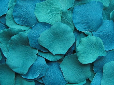 Turquoise Silk Rose Petals, 100 petals